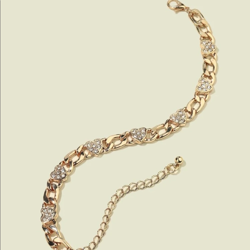 Chain Rhinestone Heart Bracelet - Picture 3 of 3